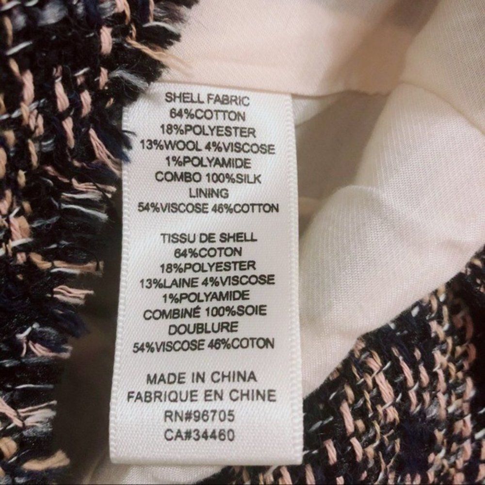Rebecca Taylor Multi Tweed Ruffle Blazer, NWT, Size 10 - Picture 12 of 13